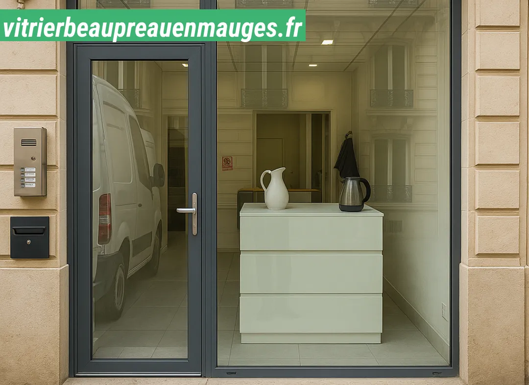 Façade vitrine de magasin en aluminium sur mesure à Beaupréau-en-Mauges